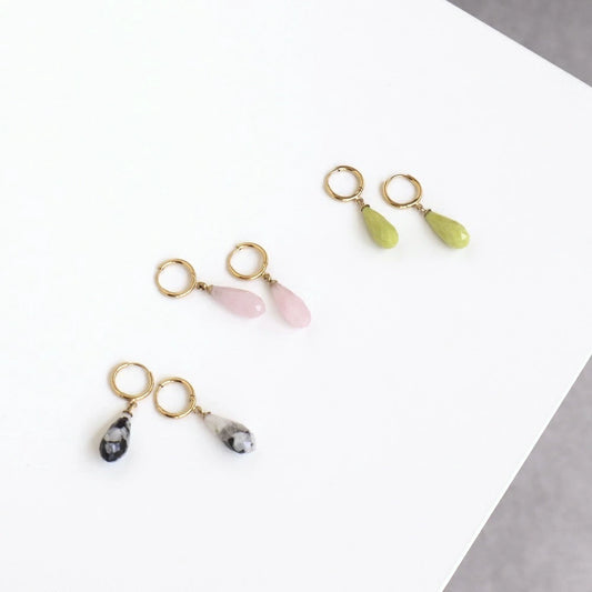 P013  stainless color stone drop pierce