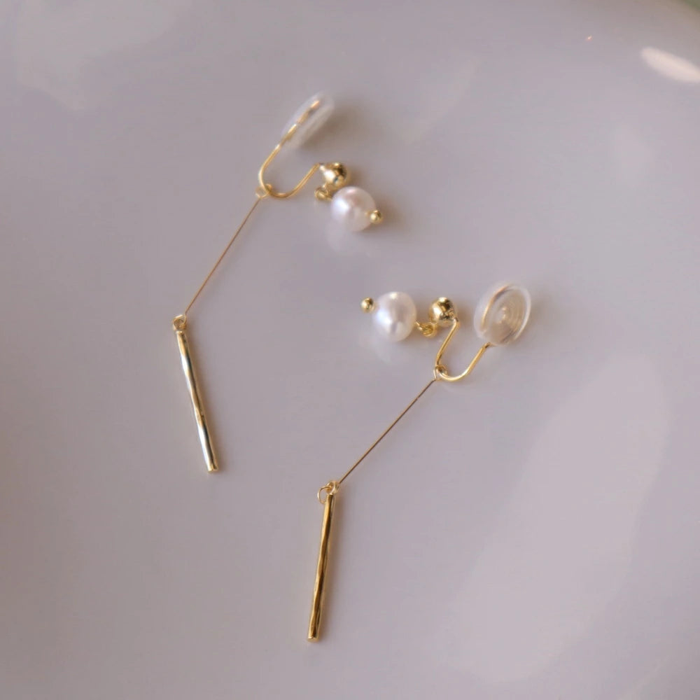 P450  one pearl stick pierce /  earring