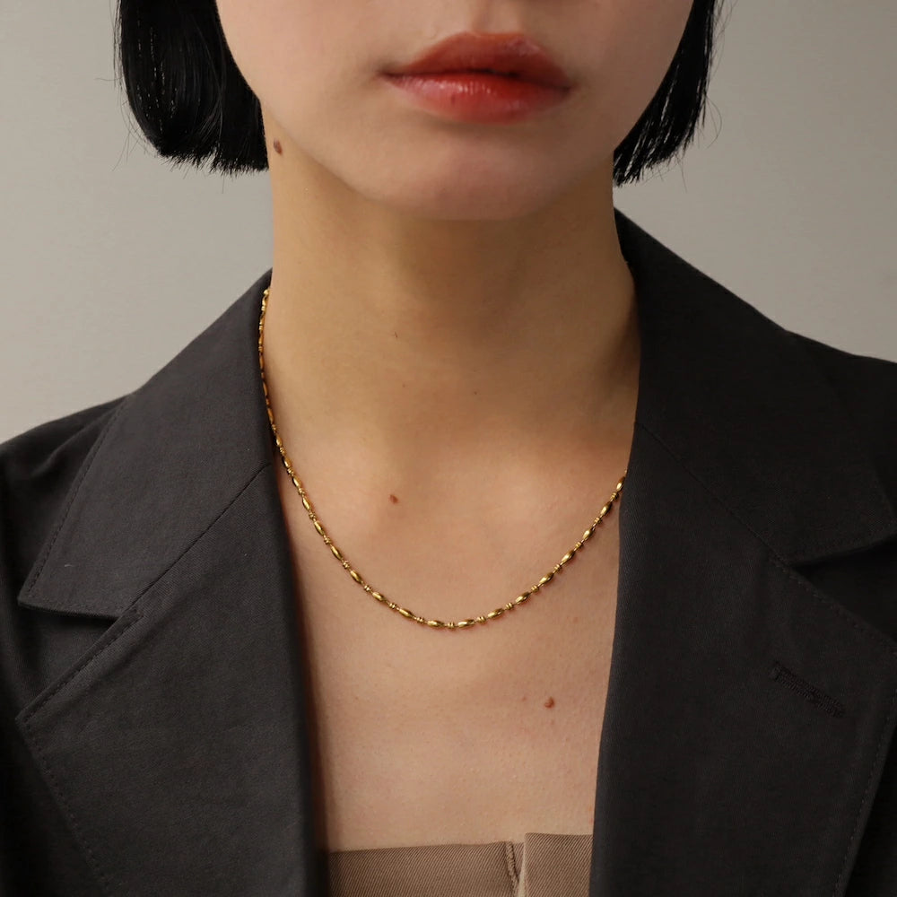 N243 stainless gold chain necklace