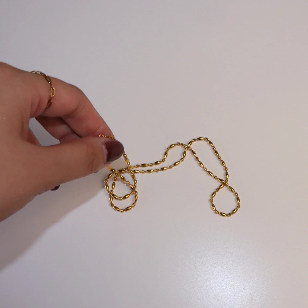 N243 stainless gold chain necklace