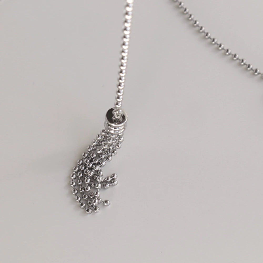 N244 stainless tassel chain necklace