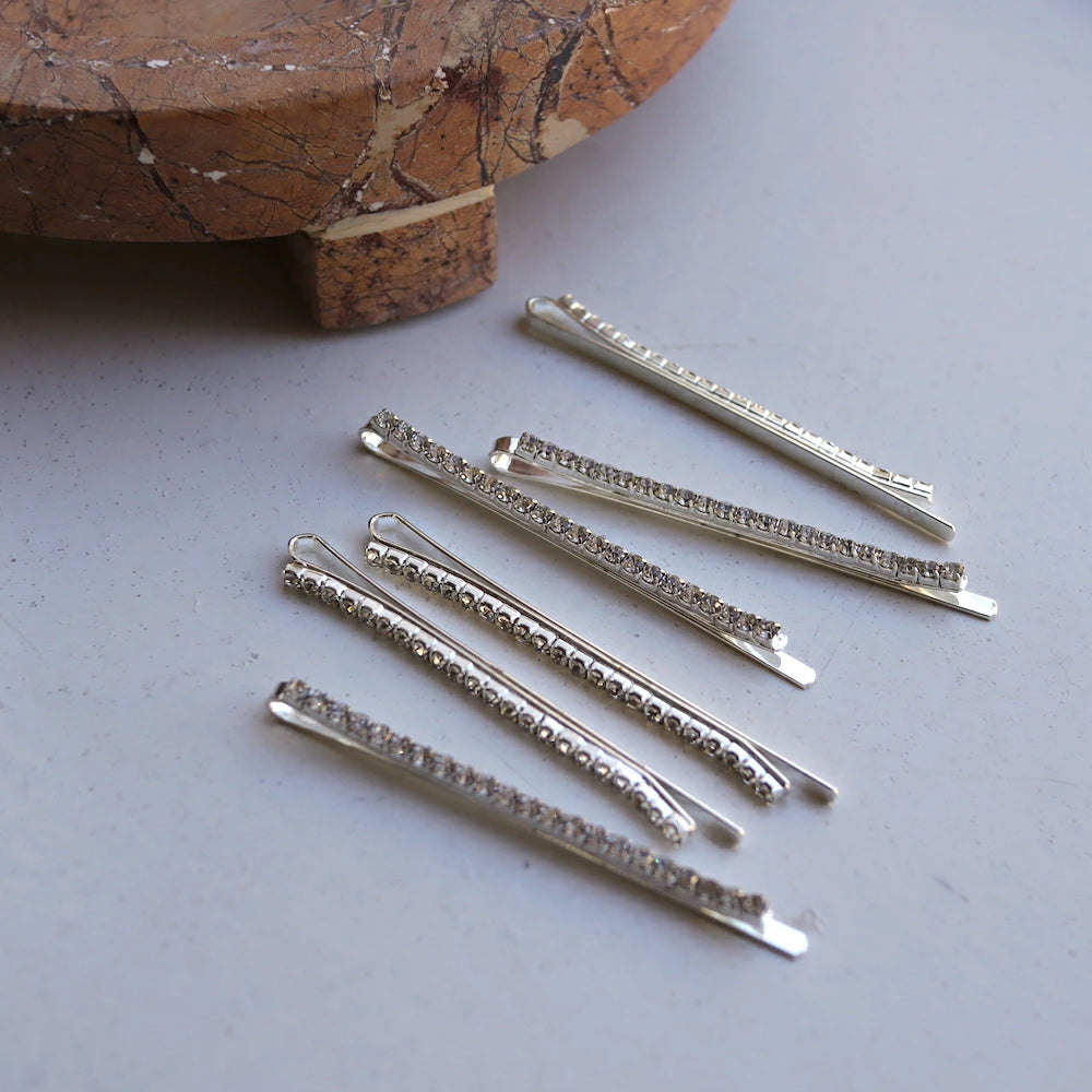 H025 rhinestone hairpin 6 pieces