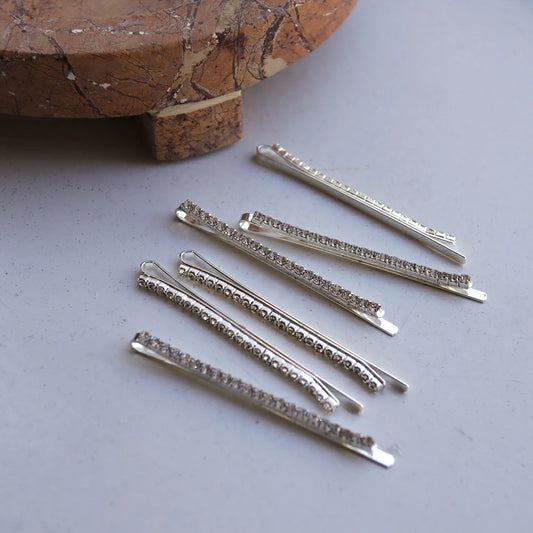 H025 rhinestone hairpin 6 pieces