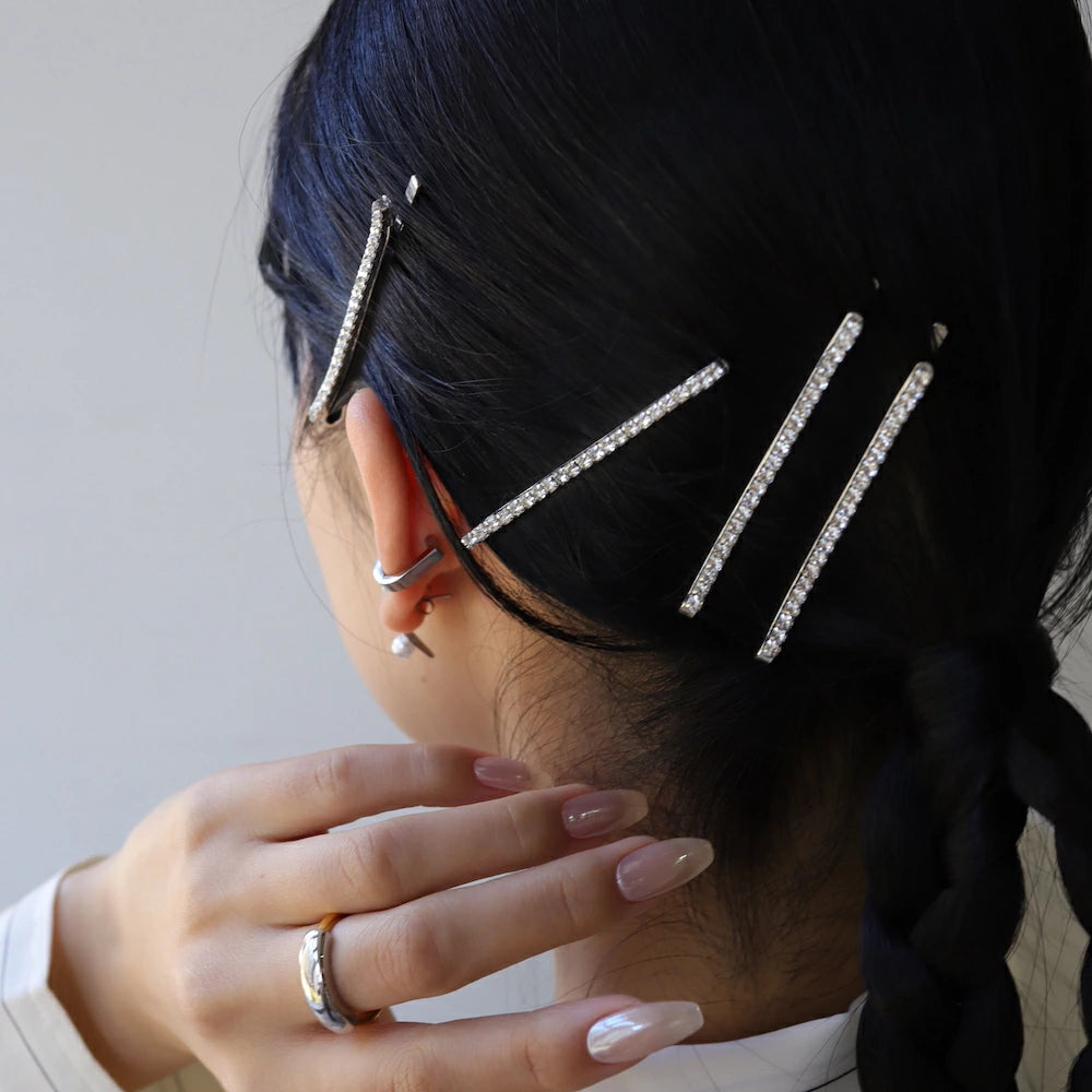 H025 rhinestone hairpin 6 pieces