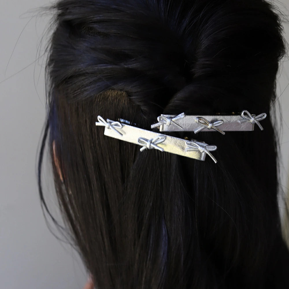 H026 ribbon hair clip 2 pieces