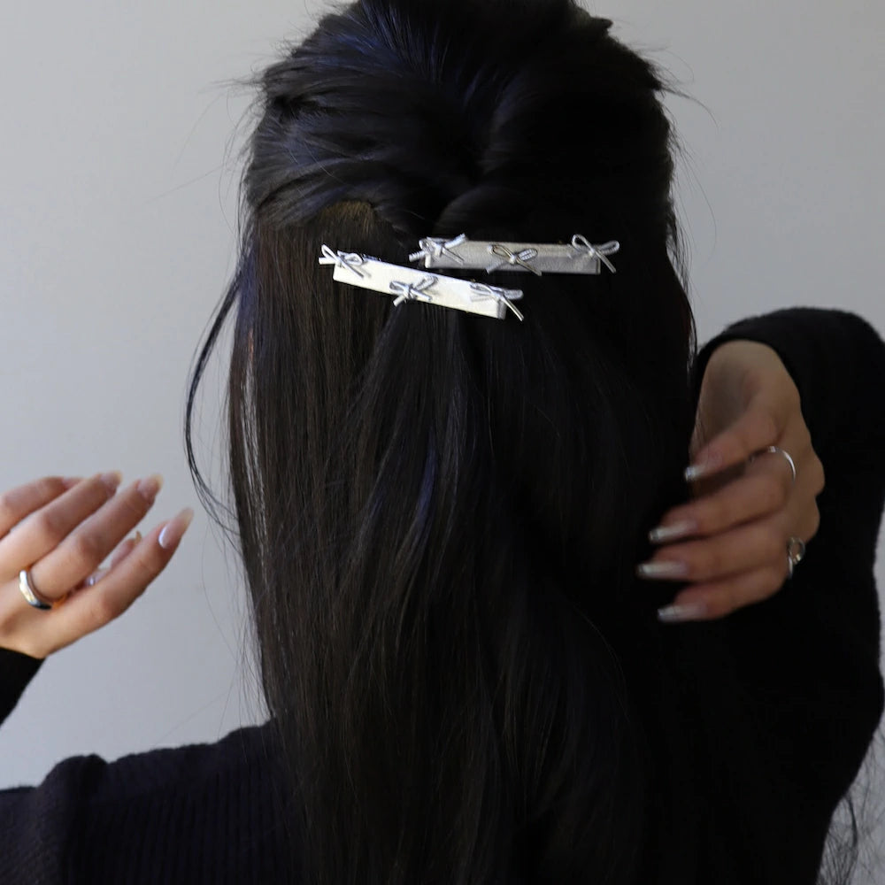 H026 ribbon hair clip 2 pieces