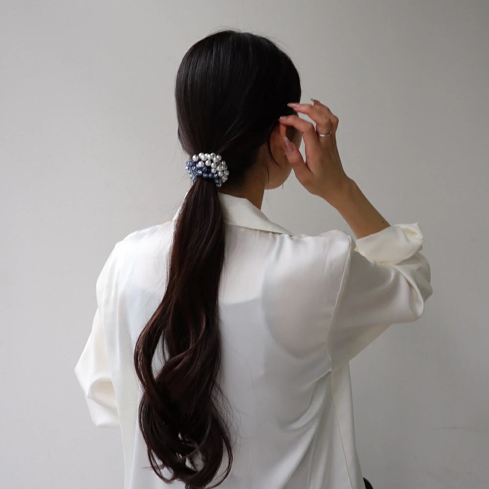 H027 pearl bijou scrunchie