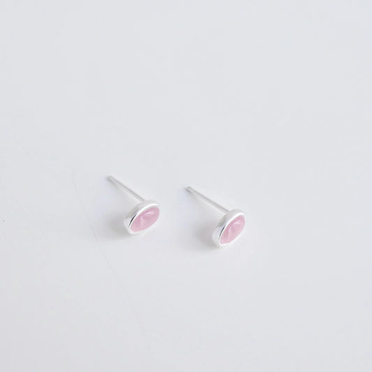 P107  silver925 pink glass minimum pierce