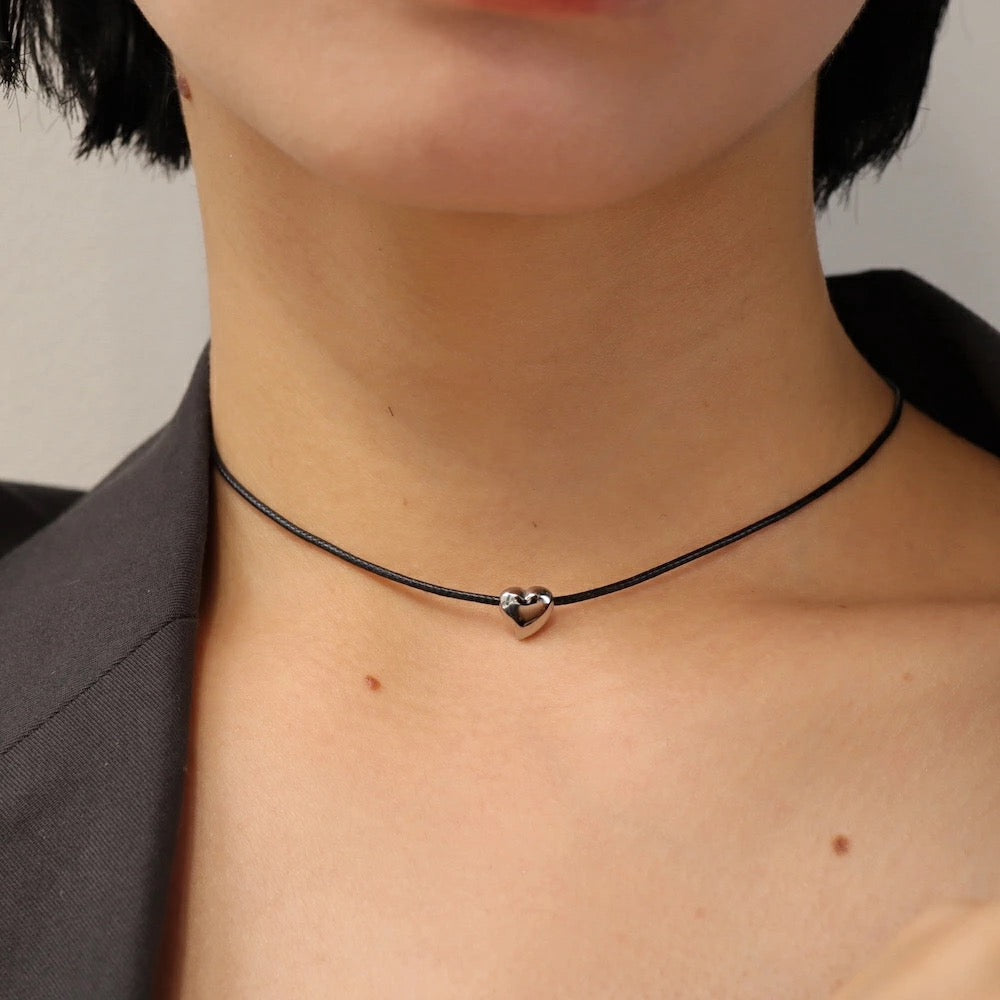 N249 stainless 2way heart necklace