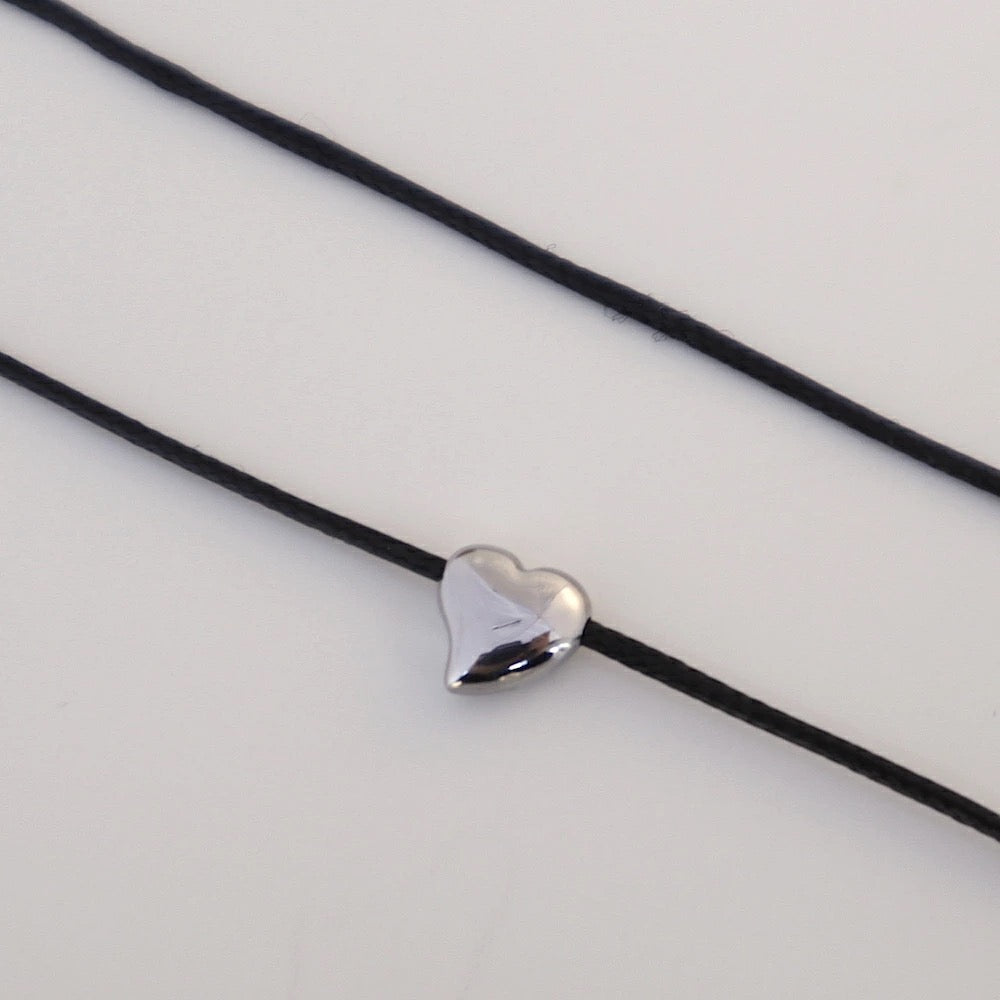 N249 stainless 2way heart necklace