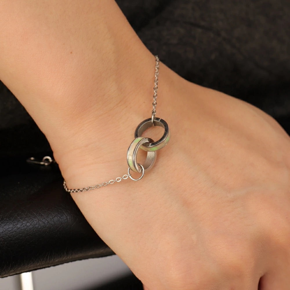 N248 stainless double ring bracelet