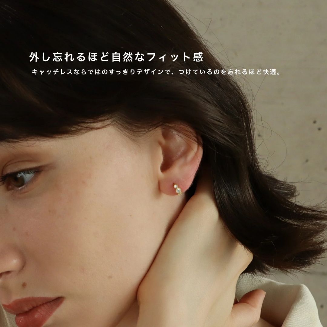 P272ピアスsilver925華奢高見え簡単装着ミニピアスキャッチレスフープ上品人気ゴールドシルバーシンプルギフトプレゼンおしゃれオフィスシンプル付けっぱなしレディース両耳用2個売り5es