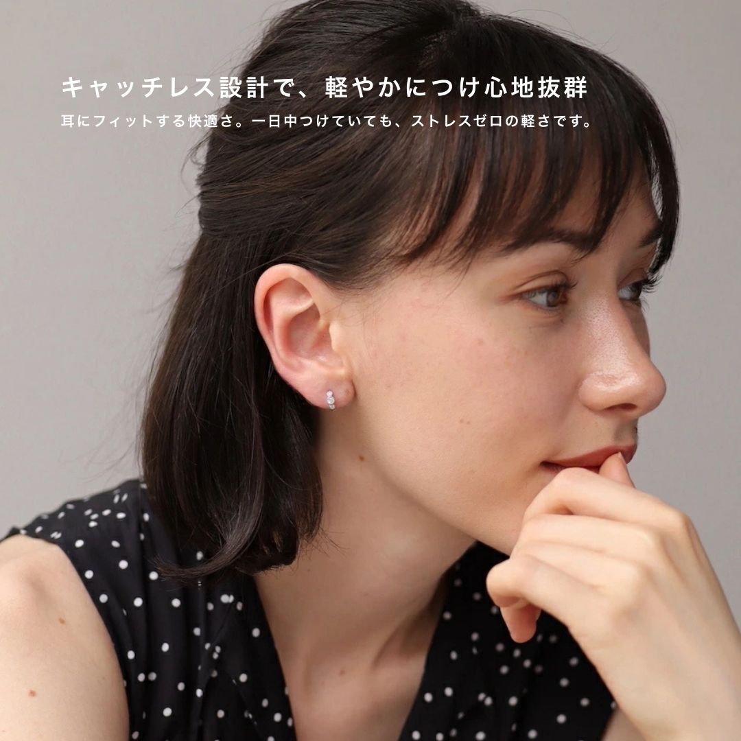 P272ピアスsilver925華奢高見え簡単装着ミニピアスキャッチレスフープ上品人気ゴールドシルバーシンプルギフトプレゼンおしゃれオフィスシンプル付けっぱなしレディース両耳用2個売り5es