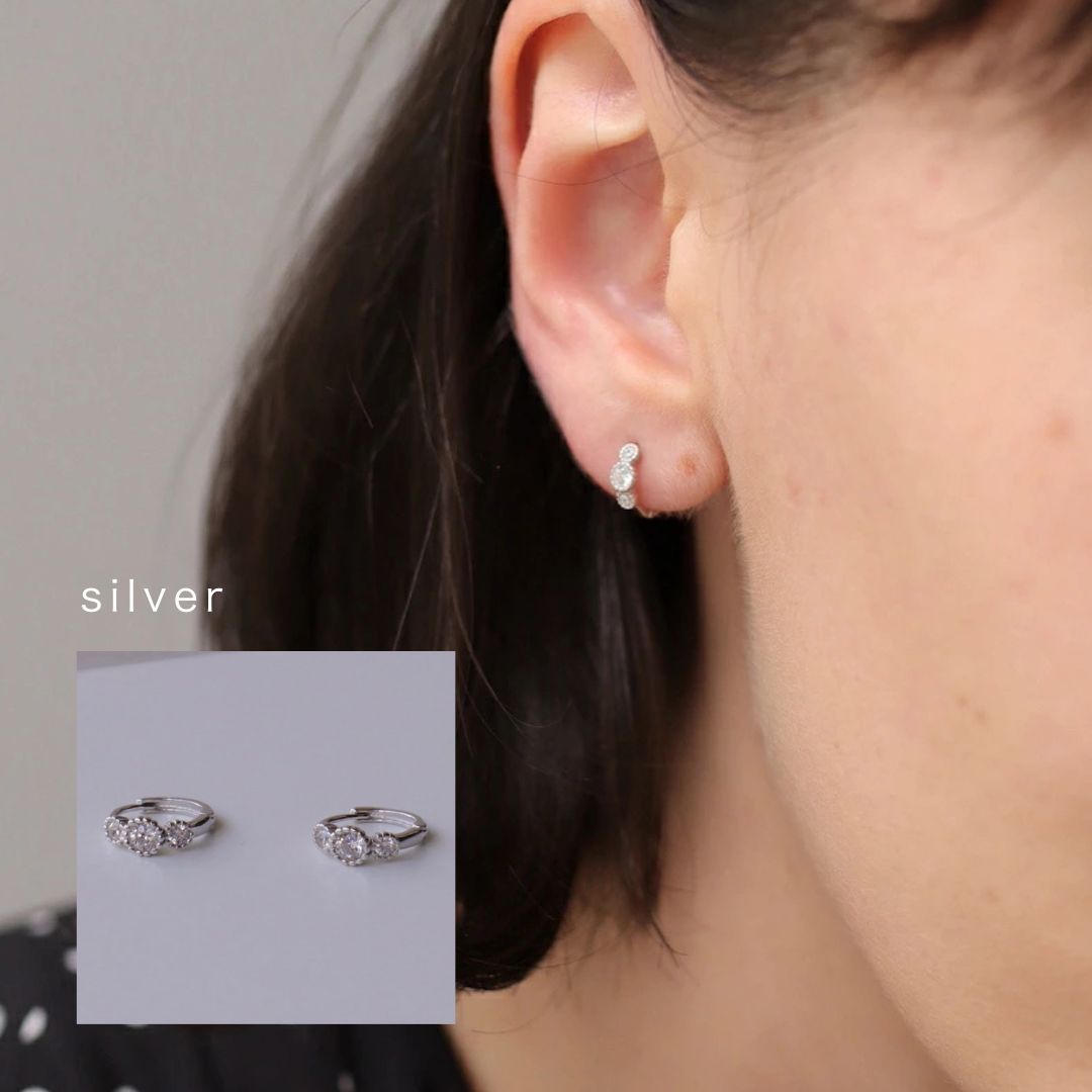 P272ピアスsilver925華奢高見え簡単装着ミニピアスキャッチレスフープ上品人気ゴールドシルバーシンプルギフトプレゼンおしゃれオフィスシンプル付けっぱなしレディース両耳用2個売り5es