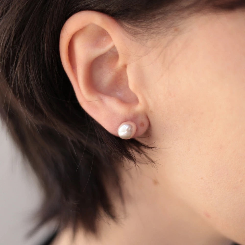 P342 stainless freshwater pearl pierce