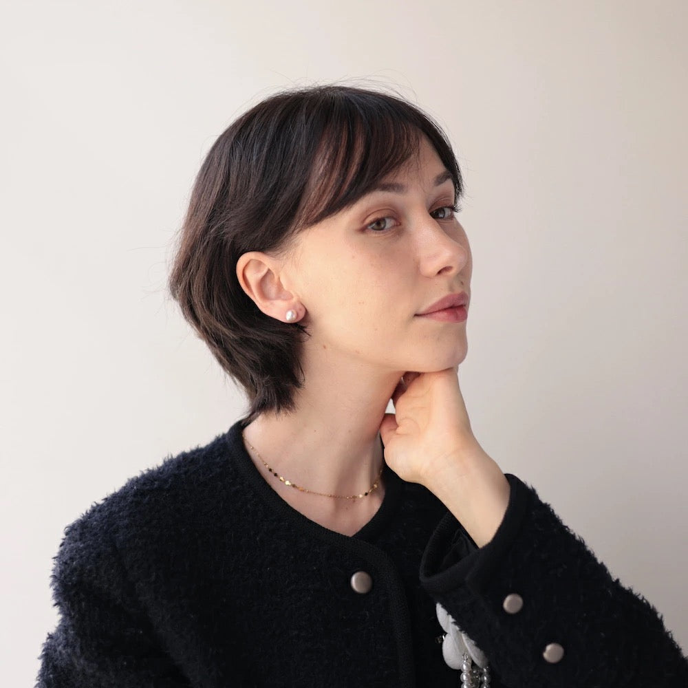 P342 stainless freshwater pearl pierce