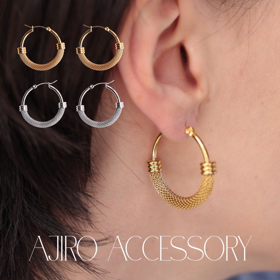 P071  stainless antique style hoop pierce