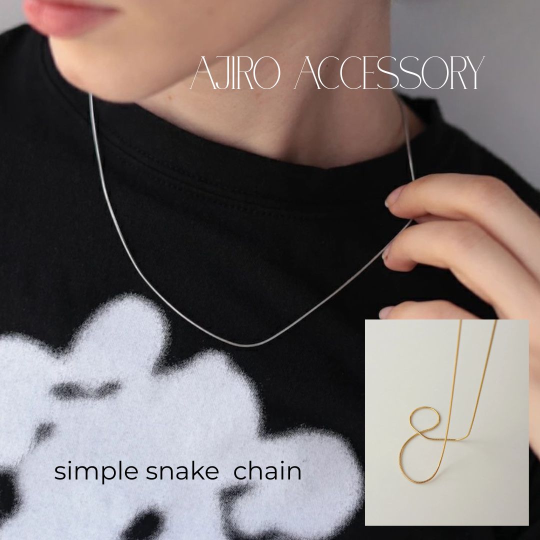 N168 stainless simple snake chain necklace