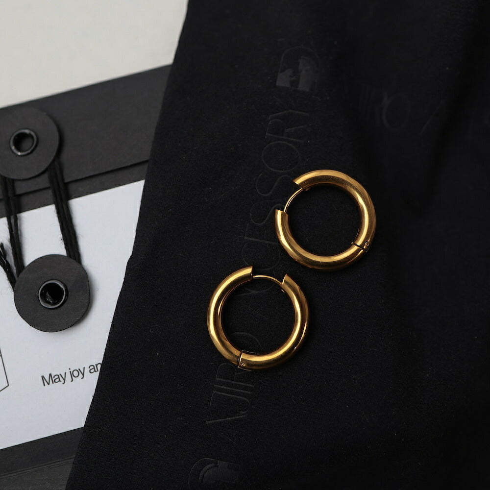 【※12/420:00~20%OFF＋P20倍】P064ピアスサージカルステンレス金属アレルギー対応フープ大ぶりキャッチレスギフトプレゼントおしゃれシンプル付けっぱなしオフィスカジュアルメンズライク人気ジュエリー5pz5ss