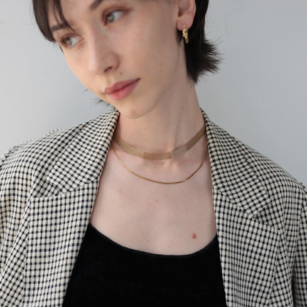 N277ネックレスサージカルステンレスダブルチェーン二重大ぶり幅広ゴールドレディース女性金属アレルギー対応個性おしゃれゴージャスアジャスター付き調整可能デイリー使いギフトプレゼント