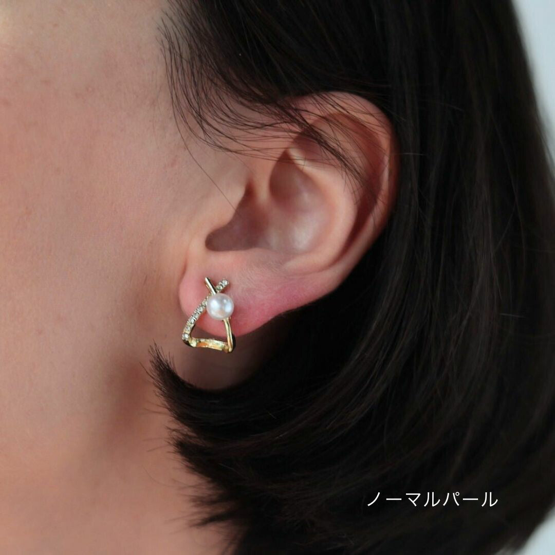 P411ピアスイヤリングパールジルコニアハートリボンキラキラ高見えゴールド上品レディース女性プレゼントギフトオフィス入学式卒業式結婚式フォーマルセレモニーエレガント華やかビーズハート型揺れる大人可愛いブライダル