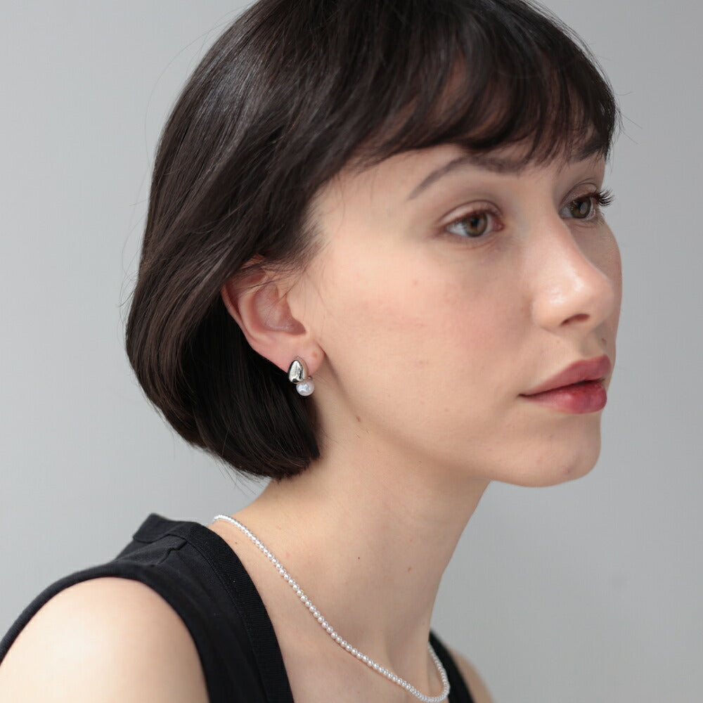 P415ピアスパール2way高見えゴールドシルバー上品エレガント華やかレディース女性ギフトプレゼントオフィスフォーマルセレモニー入学式卒業式結婚式大人きれいめスタッド着脱可アレンジ自在デイリー使い