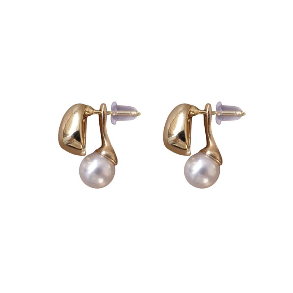 P415 Pierce Pearl 2way Elegant Gold Silver Ladies Gift