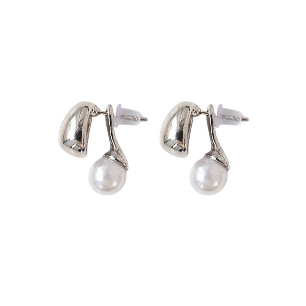 P415 Pierce Pearl 2way Elegant Gold Silver Ladies Gift