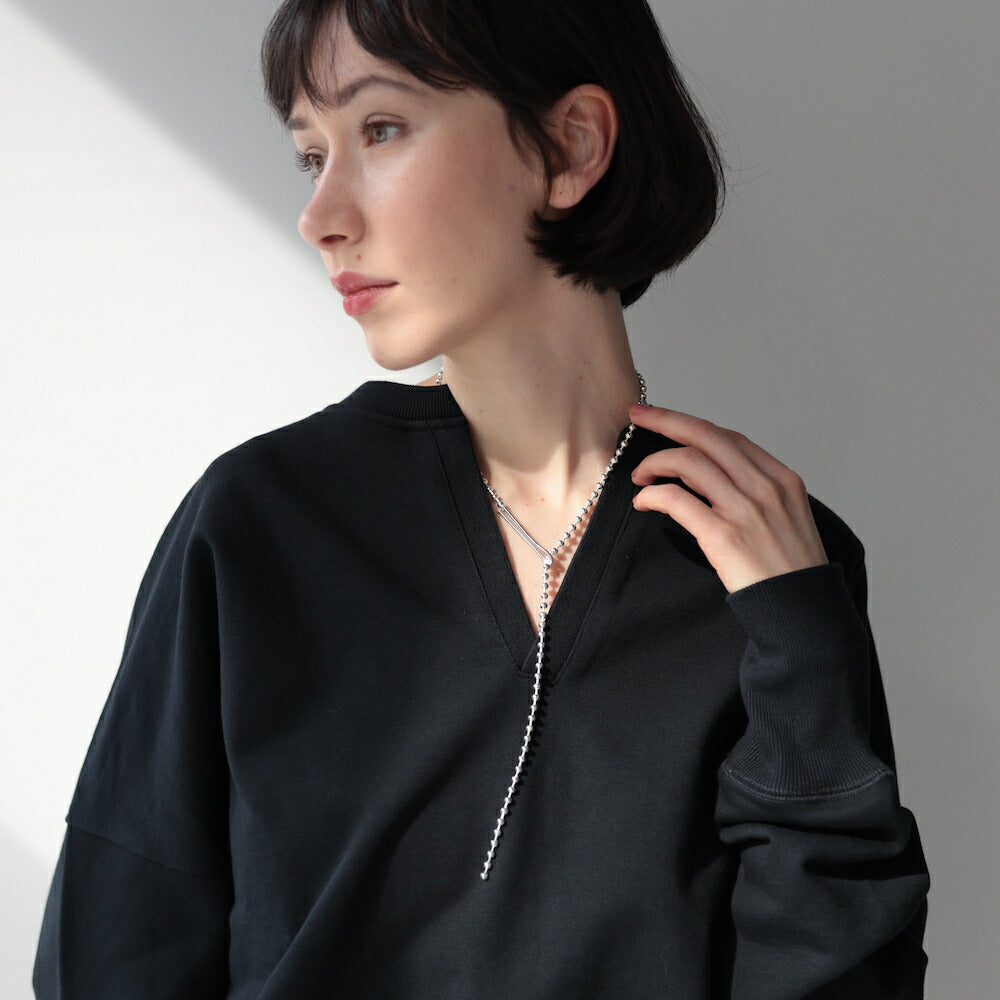 N031ネックレスsilver925シルバーボールチェーンシンプル調節可能フリーサイズアレンジ自在レディース女性デイリー重ね付けギフトプレゼントトレンドアクセサリー