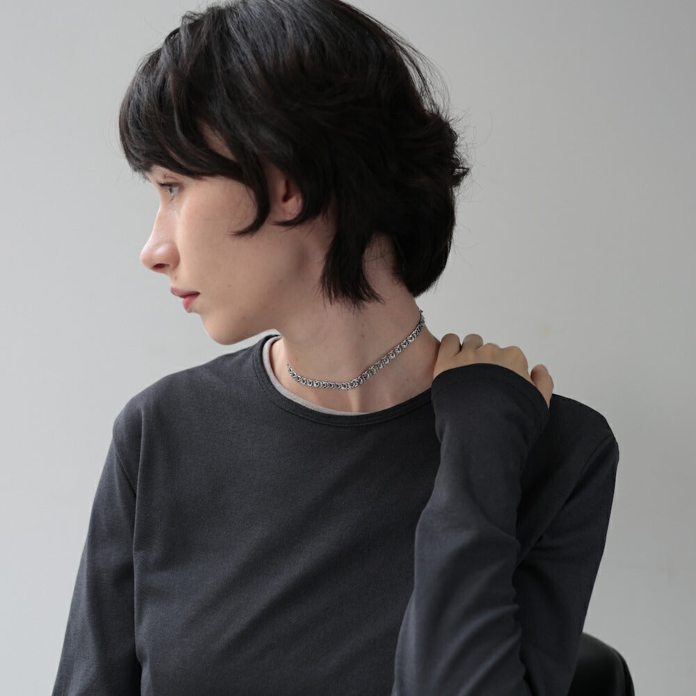 N042ネックレスチョーカーサージカルステンレス金属アレルギー対応ゴールドシルバーチェーン幅広レディース女性おしゃれ人気付けっぱなし錆びないk18コーティング調整可能ギフトプレゼント