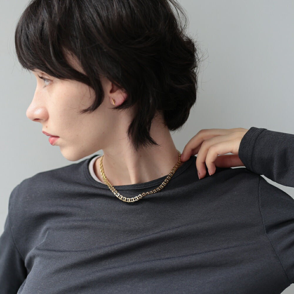 N042ネックレスチョーカーサージカルステンレス金属アレルギー対応ゴールドシルバーチェーン幅広レディース女性おしゃれ人気付けっぱなし錆びないk18コーティング調整可能ギフトプレゼント