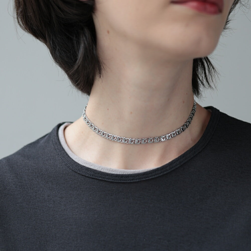 N042ネックレスチョーカーサージカルステンレス金属アレルギー対応ゴールドシルバーチェーン幅広レディース女性おしゃれ人気付けっぱなし錆びないk18コーティング調整可能ギフトプレゼント