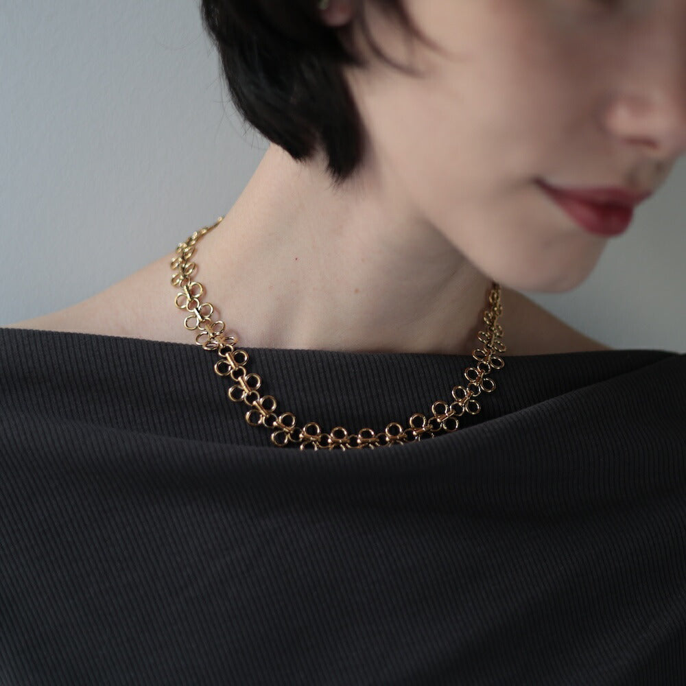 N068ネックレスサージカルステンレス金属アレルギー対応ゴールドレディースおしゃれユニークデザインチョーカー首元アクセK18コーティング錆びない軽量人気ギフトプレゼント女性高見えジュエリーシンプル個性トレンド