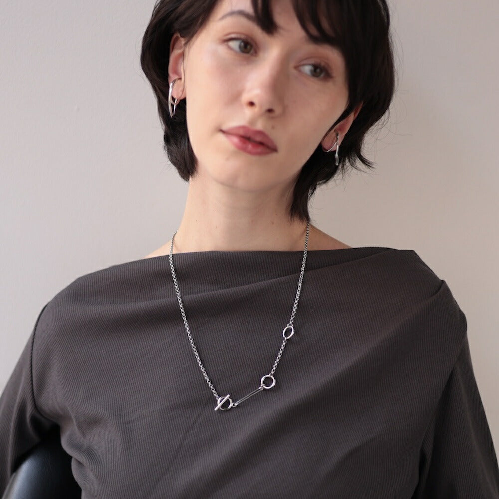 N105ネックレスサージカルステンレス金属アレルギー対応ラリエットゴールドシルバーチェーンおしゃれレディース女性人気錆びない上品デザインギフトプレゼントジュエリーK18コーティング高見えトレンドシンプル調節可能