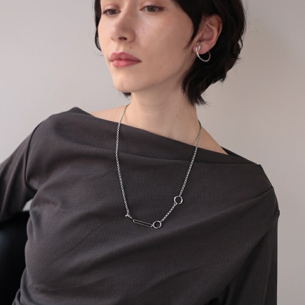 N105ネックレスサージカルステンレス金属アレルギー対応ラリエットゴールドシルバーチェーンおしゃれレディース女性人気錆びない上品デザインギフトプレゼントジュエリーK18コーティング高見えトレンドシンプル調節可能