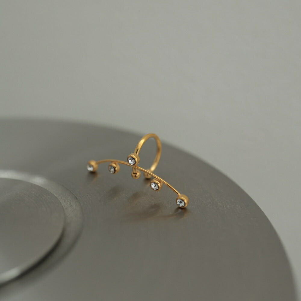 【35％OFFクーポン発行中】C059イヤーカフステンレス金アレ対応ゴールドパールカラフルシンプルイヤカフ調節可能個性大ぶりイヤーカフスギフトプレゼント女性レディース片耳販売ajiroaccessory