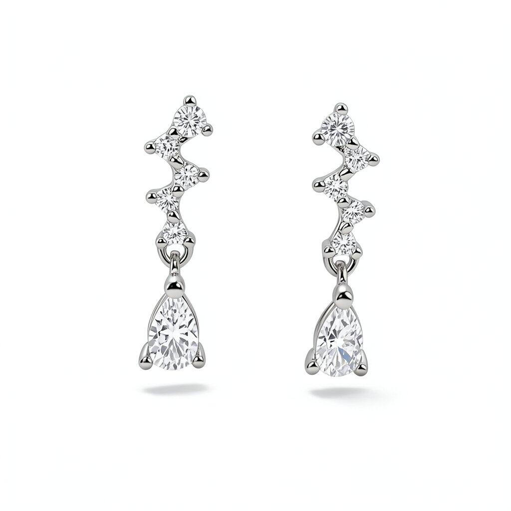 P157 Pierce Earrings Elegant Delicate Design Silver Gold Minimal Gift Stylish Ladies