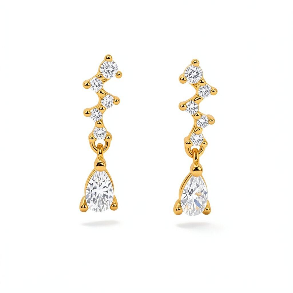 P157 Pierce Earrings Elegant Delicate Design Silver Gold Minimal Gift Stylish Ladies