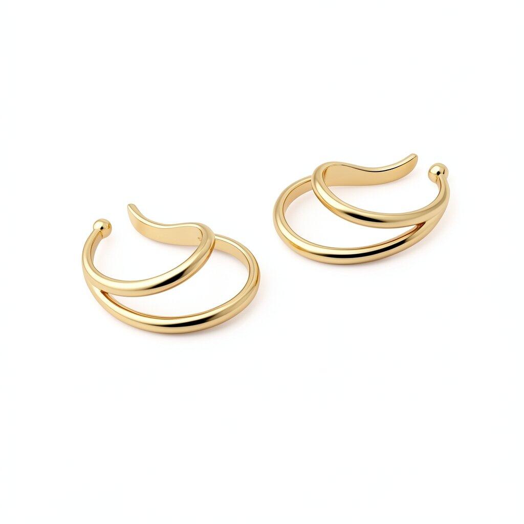 C040 Ear Cuff Earrings Adjustable Gold Silver Stylish Gift Ladies