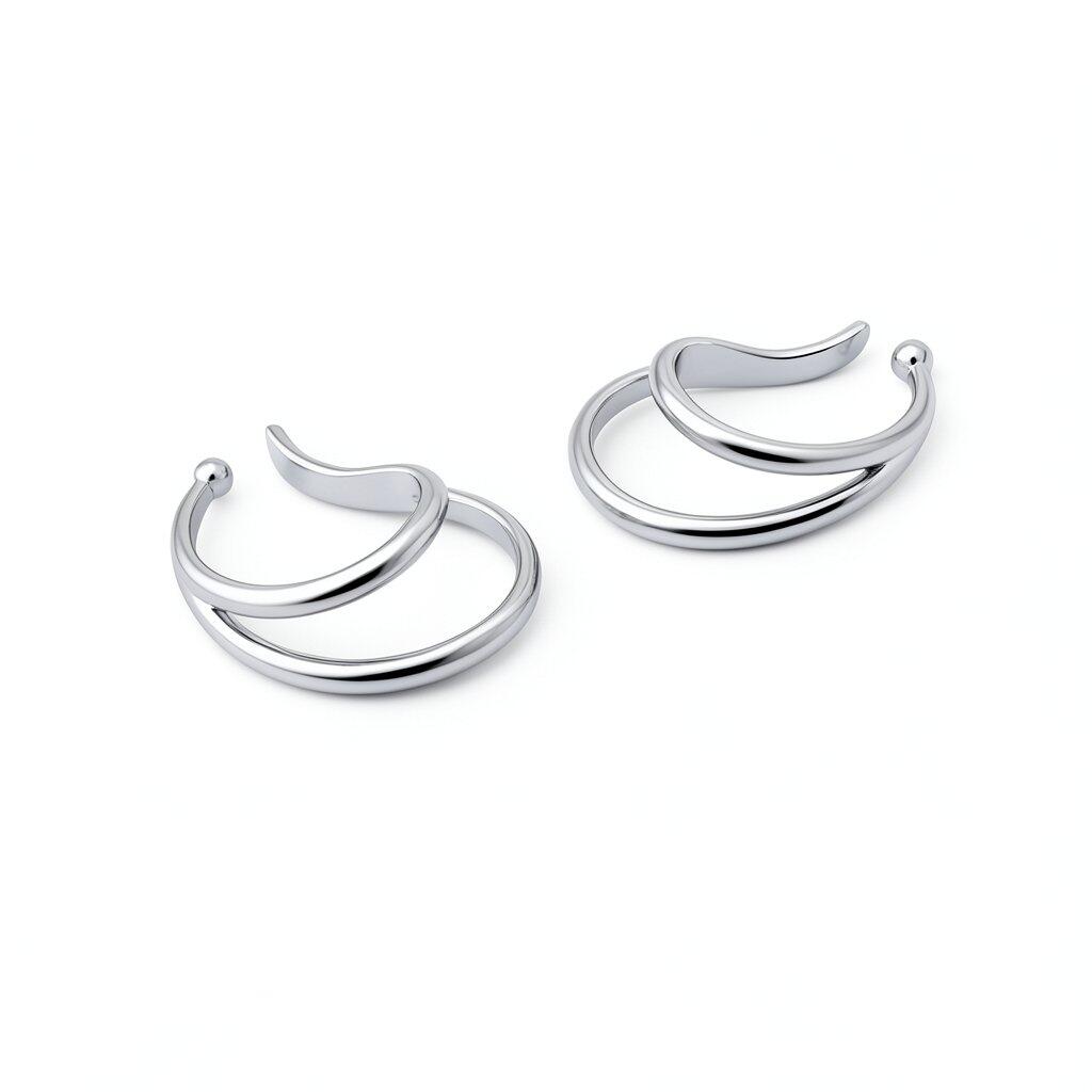C040 Ear Cuff Earrings Adjustable Gold Silver Stylish Gift Ladies