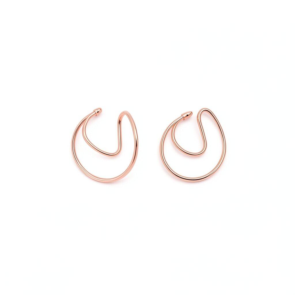 C006 Ear Cuff Adjustable Gold Silver Stylish Elegant Ladies Minimal Gift accessory