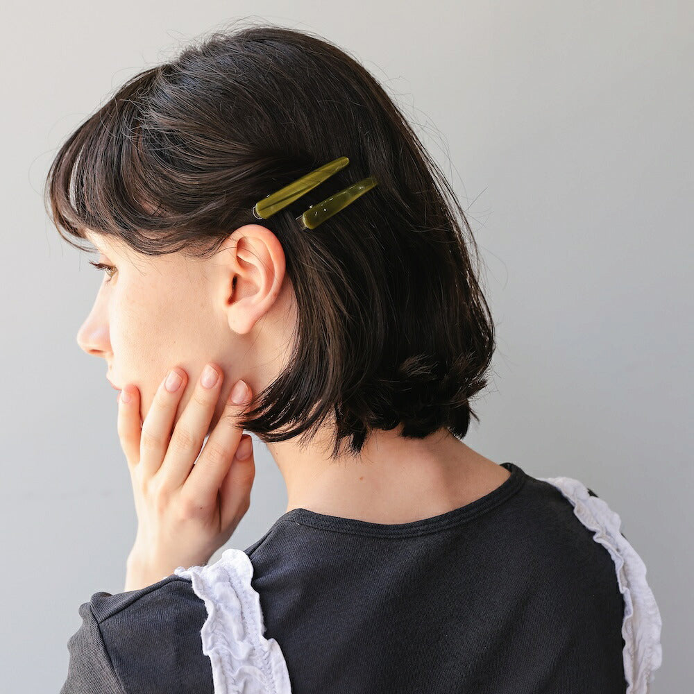 【2点セット】H019ヘアピンマーブル柄レディースアクリルヘアアクセサリー髪留め前髪サイド留めスリムニュアンスカラー大人かわいいおしゃれシンプルきれいめカジュアルデイリーヘアアレンジプレゼント