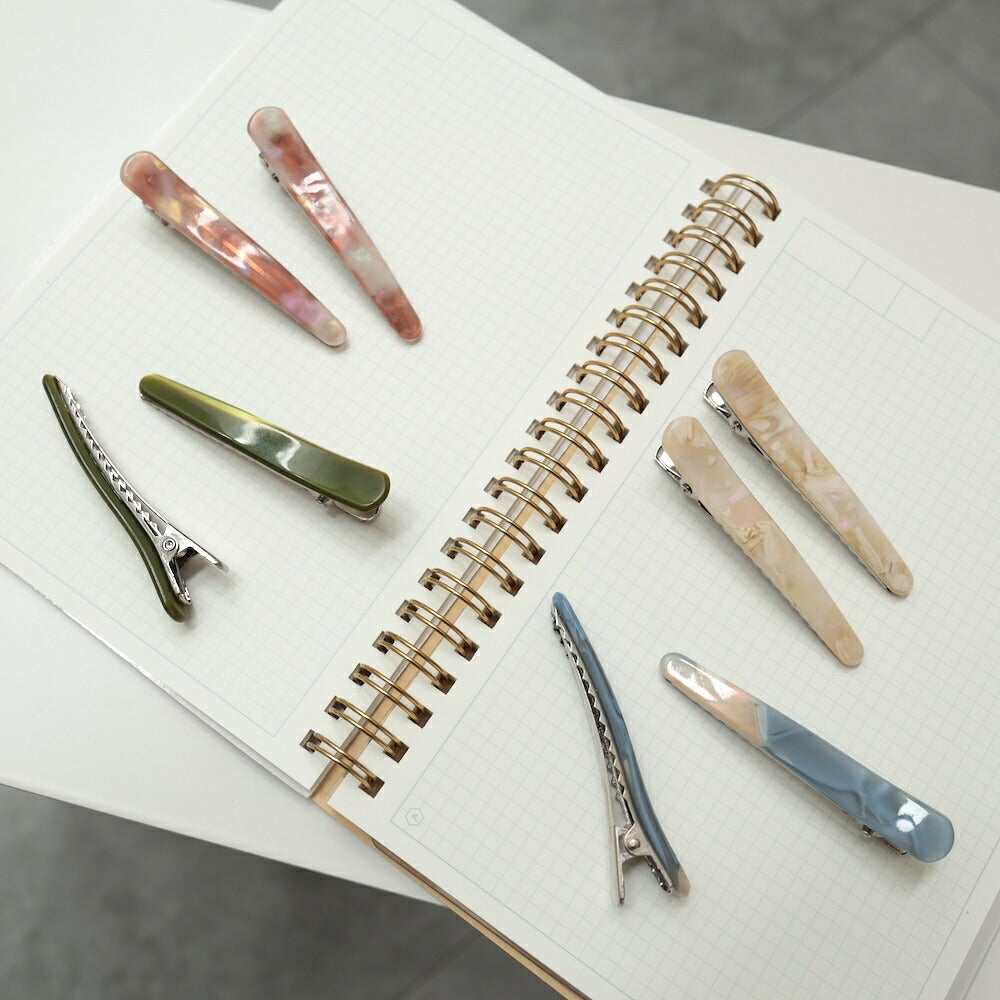 【2点セット】H019ヘアピンマーブル柄レディースアクリルヘアアクセサリー髪留め前髪サイド留めスリムニュアンスカラー大人かわいいおしゃれシンプルきれいめカジュアルデイリーヘアアレンジプレゼント
