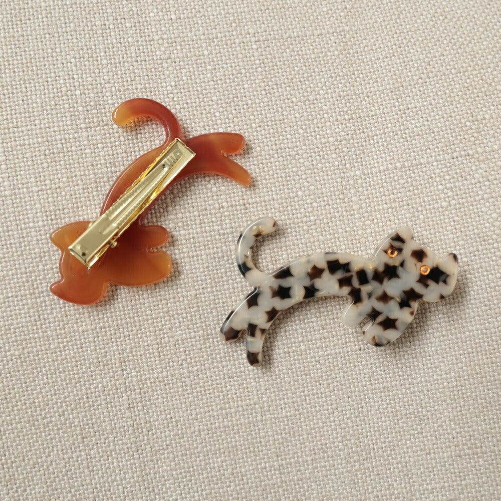 H009ヘアピン猫モチーフレディースヘアアクセサリーアクリル合金ヘアクリップねこネコアニマル大人可愛いかわいいおしゃれまとめ髪前髪サイド留め普段使いデイリー猫好きギフトプレゼント