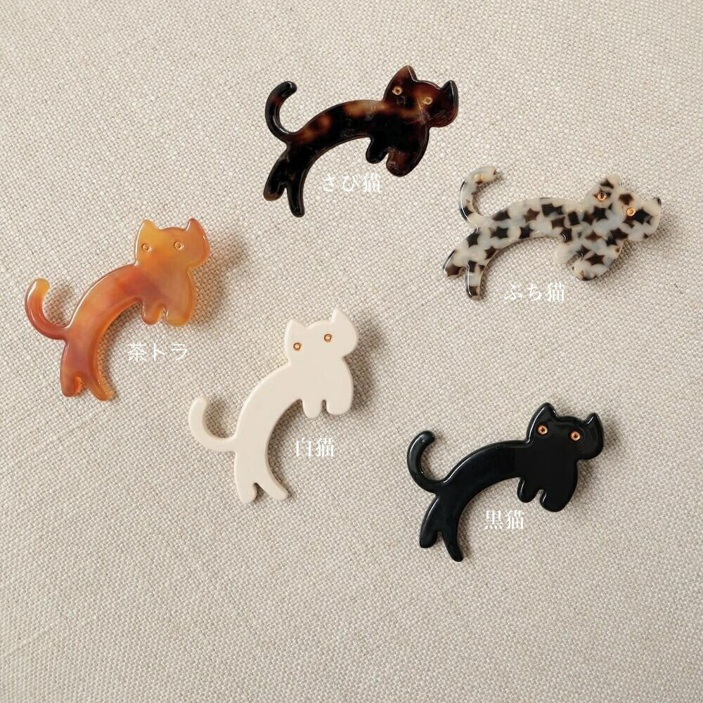H009ヘアピン猫モチーフレディースヘアアクセサリーアクリル合金ヘアクリップねこネコアニマル大人可愛いかわいいおしゃれまとめ髪前髪サイド留め普段使いデイリー猫好きギフトプレゼントジュエリー