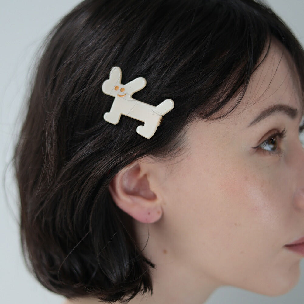 【980円OFFクーポン発行中】H048ヘアアクセサリーヘアピンヘアクリップ猫犬前髪クリップ髪留めレディースシンプルおしゃれオケージョンヘアアレンジブラックベッコウアイボリーバリュージュエリー