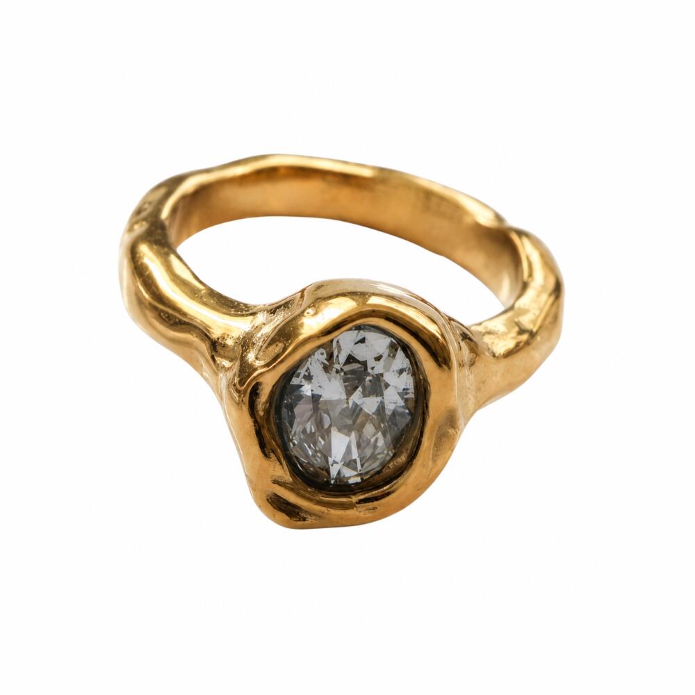 R013 Ring Ladies Hypoallergenic Surgical Stainless Steel K18 Gold Silver Stylish Gift accessory