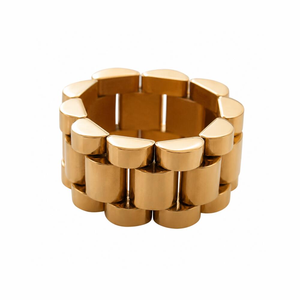 R039 Ring Chain Design Ladies Surgical Stainless Steel Hypoallergenic K18 Gold Silver Elegant