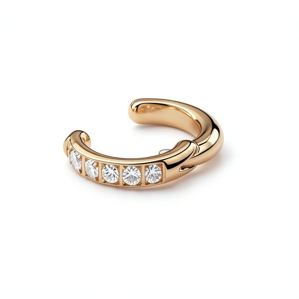 C018 Ear Cuff Stainless Steel Gold Minimal Stylish Delicate Gift Ladies