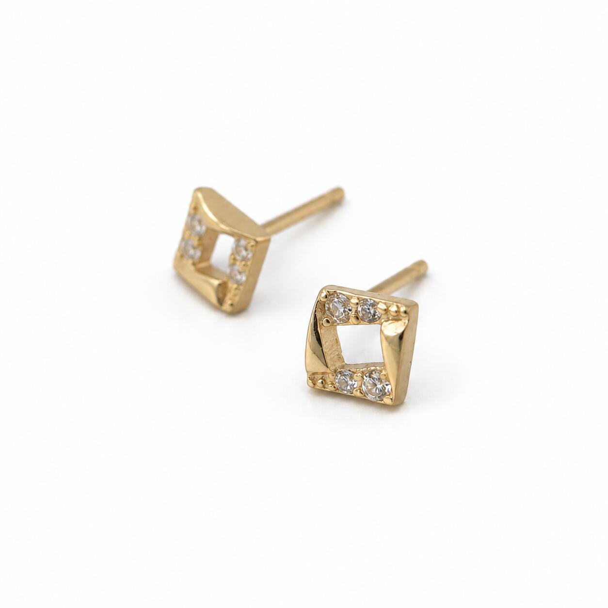 P364 Pierce Earrings silver925 Design Square Minimal Unique Delicate Gift Ladies Elegant